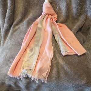 Calvin Klein Pink and Silver Scarf